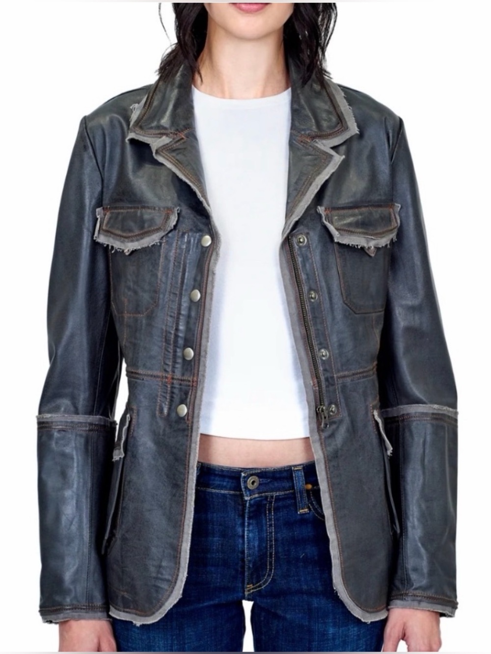 Jakett Meryl Vintage Leather Jacket Greystone